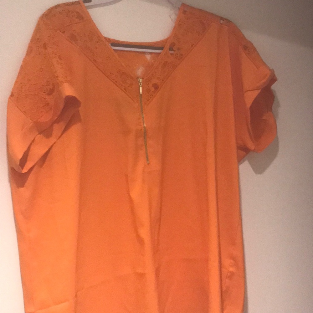 Orange lace blouse